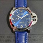 Best Quality Replica Panerai Luminor Marina Blue Dial Blue Leather Strap Watch 